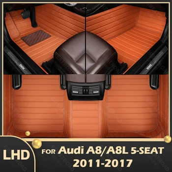 Tapete para carros da AUDI A8/A8L（CINCO lugares,） 2011 2012 2013 2014 2015 2016 2017 Personalizado auto Almofadas do pé automóvel tapete capa