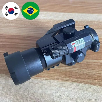 Tática Red Dot Zoom Compacta Rifle Âmbito De Brilho Ajustável A Caça Exterior Riflescope Óptico Refletindo Visão Laser
