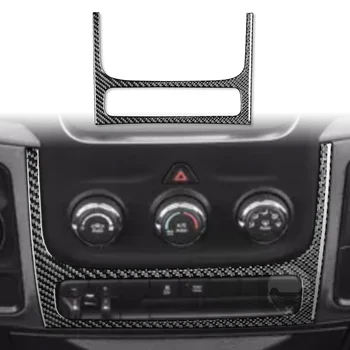 Para Dodge Ram 2013 2014 2015 Controlo De Temperatura Mais Baixa Do Ar Condicionado Botão Moldura Do Painel De Fibra De Carbono, Etiqueta Acess Interior