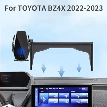 Carro Titular do Telefone Para TOYOTA BZ4X 2022-2023 tela de navegação do suporte magnético de energia nova de carregamento sem fio em rack