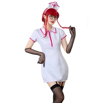 Anime Makima Enfermeira Conjunto Uniforme Cosplay Fantasia