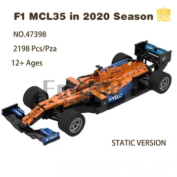 Moc-47398 F1 Carro de Corrida MCL35 em 2020 Temporada Modelo de PDF Com Desenhos de Blocos de Construção Tijolos Crianças DIY Brinquedo de Aniversário, Presente de Natal