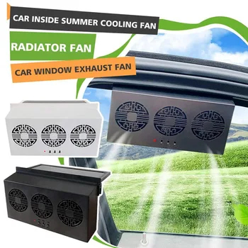 Verão Fã Do Carro Solar Powered O Ventilador Do Exaustor Carro Automático De Ventilação Do Sistema De Arrefecimento Do Radiador De Carro De Interiores De Poupança De Energia Do Refrigerador