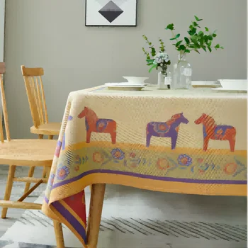 Nordic de luz moderna de luxo, de alto grau de cavalo jacquard tecer retangular Americana, roupa de cama de algodão toalha de mesa