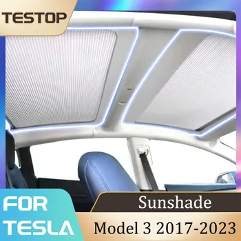 Guarda-Sóis Para Tesla Model 3 2023 Acessórios Sombra Líquida Telhado Clarabóia Tons De Sombras Viseira De Sol Do Carro Sombra De Sol Modelo 3 2017-2023