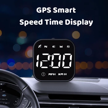 GPS HUD Carro Head Up Display Titular Tela de 2,5 Polegadas Stand LED Relógio Bússola, Velocímetro KMH excesso de velocidade Alarme No Computador de Bordo