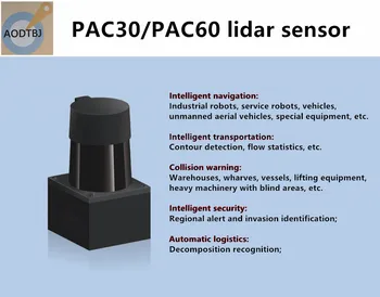 30-60m IP67 exterior 100000LX TOF lidar sensor adequado para navegação de robôs de desvio de obstáculos e de segurança automática logística