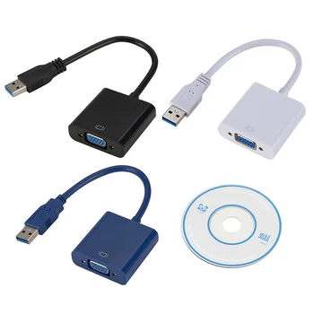 23CM USB 3.0, VGA, o Multi-Adaptador de vídeo Conector do Cabo de Vídeo Externa da Placa Gráfica Para Ganhar 7/8/10 Desktop PC Portátil