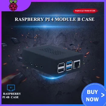 Raspberry Pi Modelo de 4 B Caso ABS Plástico Preto Prectective Caixa com a Dupla de Fãs para Raspberry pi 4B