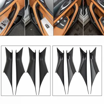 Novo Braço de Proteção Guarnição Auto de Carbono Estilo Painel da Porta Interior Pegue a Alça de Capas Para BMW Série 5 G30 G38 2018 2019 2020