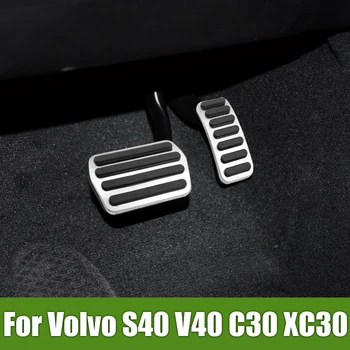 Para a Volvo S40 V40 C30 XC30 de Aço Inoxidável Carro Descanso para os Pés do Pedal do Acelerador de Combustível Pedais de Freio Tampa antiderrapante Pad Caso de Acessórios