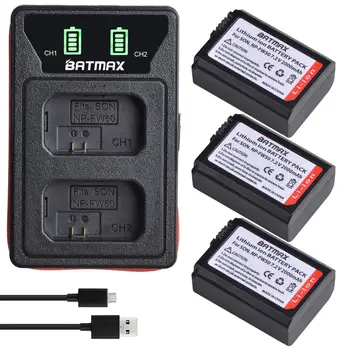 3X de 2000mAh NP-FW50 NP FW50 Bateria + LED Built-in USB Carregador para Sony NEX-5 NEX-7 SLT-A55 A33 A55 A37 A3000 A5000 A5100 A6000
