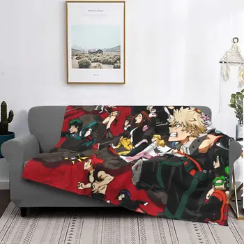 Meu Herói Academia Cobertores de Lã de Verão, Ar Condicionado Boku no Anime Super Macio Jogar Cobertores de Cama de Colcha de Carro
