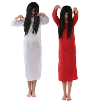 Festa De Halloween Cosplay Horror Roupas Das Mulheres Vampiro Zumbi Vestido Quente Japonês Movin Sadako Assustador Traje