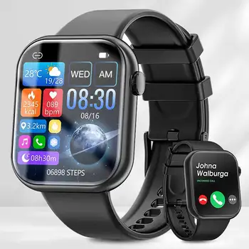 HD Full touch tela grande moda smartwatch de chamada Bluetooth AI assistente de voz de exercício físico pulseira de Saúde da Mulher Lembrete