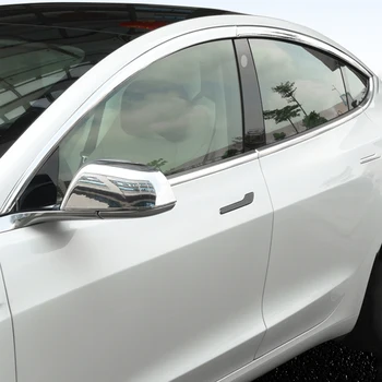 4PCS Lado da Janela Deflector Viseira de proteção contra Intempéries Sol, Chuva Guardas Para o Tesla Model 3 2021New Estilo Carro Acessórios Chapeamento