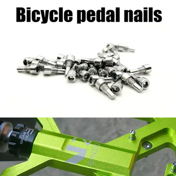 12pcs/lote do parafuso M4 Bicicleta anti-deslizamento do parafuso do pedal de peças de reparo anti-derrapante pedal de unhas