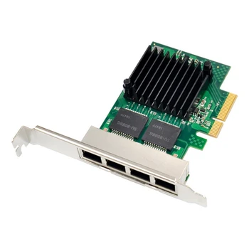 NHI350AM4 PCI-E X4 Placa de Rede Gigabit Server 4 Porta Ethernet Placa de Rede I350-T4 Placa de Rede Gigabit