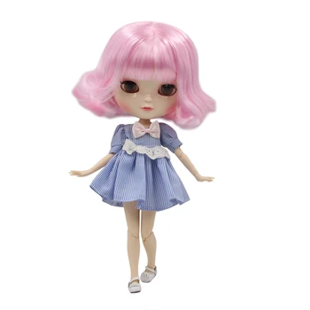 DBS GELADA boneca 1/6 nude boneca com a pele branca curto cor-de-rosa e cabelos encaracolados e Uma xícara de articulação do corpo Não.BL1017