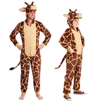 Halloween Cosplay Traje de Halloween Fase da Função de Desempenho Jogar animal Africano girafa Macacões Traje Engraçado Vestido de Fantasia Até