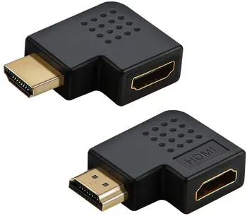 2Pcs/muito Macho para Fêmea Adaptador Pack 2 90 e L 270 graus Ângulo Direito HDMI para HDMI Conversor, 4K 3D HDMI Extender para HDMI
