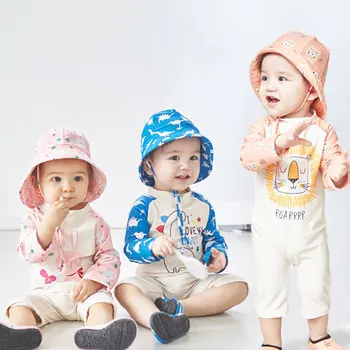 Bebê trajes de Banho 2022 Novas Crianças é Um Maiô de peça Protetor solar, de secagem Rápida e roupa de Banho para Crianças coreano Meninos Meninas rapazes raparigas de Surf de Roupas