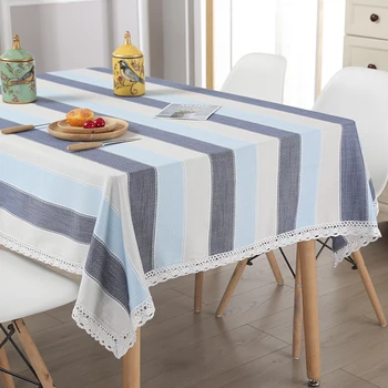 O algodão e o linho fresco pequeno agregado de jantar quadrado de pano de tabela, mesa de chá toalha de linho