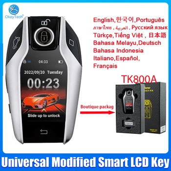 TK800A Universal Modificada Inteligente LCD Tecla de Display Remoto Chave de inglês/coreano/russo Para Audi/BMW/Hyundai/Mercedes Benz/Kia/Peugeot