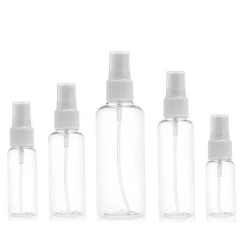 50Pcs Portátil Pequeno de Plástico Transparente Vazio Spray de Garrafa Reutilizável Frasco de 10ml/30ml/50ml/60ml/100ml Frasco de Perfume
