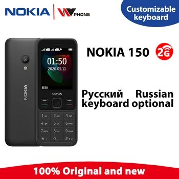 Original e Novo Nokia 150 Móvel 2G Telefone Multilíngue de 2,4 polegadas Dupla Cartões SIM Bluetooth Rádio FM 1020mAh Funcionalidade de Telefone Celular