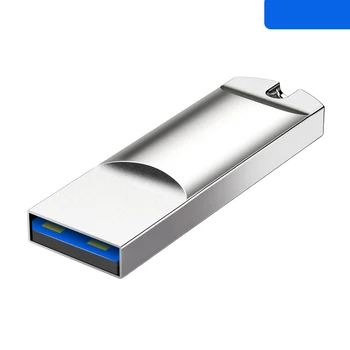 USB2.0 Flash Drive 64GB 32GB e 128GB Impermeável Prata Caneta Disco de U Memory Stick para Presentes de Negócios