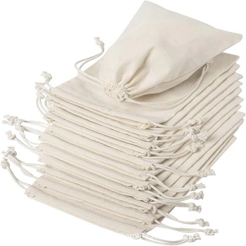 Reutilizáveis Roupa de cama de Algodão Sacos de Cordão de Tecido Bolsa de Armazenamento para produtos de banho da Jóia de Presente de Casamento Embalagem Sacos de Pano Pequeno Bolso