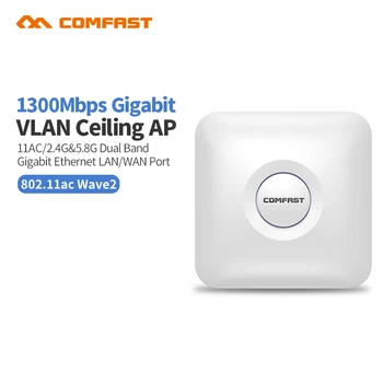Comfast de Alta Potência 1300Mbps Dual Band Wireless Teto AP Gigabit WAN LAN Ethernet Porta POE Poderoso Roteador Openwrt Amplificador AP
