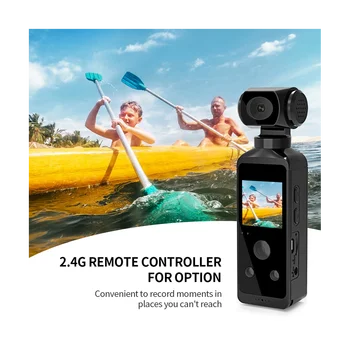 4K Bolso Câmera, Ação de HD, Tela de LCD de 270° Rotativo wi-Fi Mini Câmera de Esportes com caixa estanque para Viagens-WithoutCard