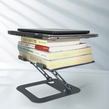 Laptop dobrável Stand do Aço de Liga Tablet de Refrigeração Titular Oco Altura Ajustável Ângulo Anti Derrapante para 10 e 17 Polegadas do MacBook Air Pro