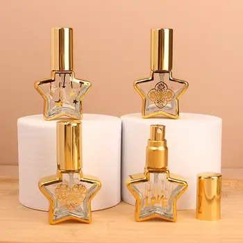 8ml Forma de Estrela de Ouro de Vidro de Spray Frasco de Perfume Mulheres Perfume Maquiagem Definição de Spray de Embalagens Vazias de Garrafas de Vidro