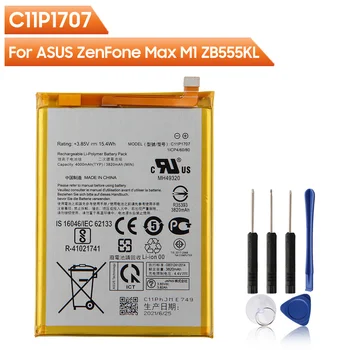 Substituição da Bateria do Telefone C11P1707 Para ASUS ZenFone Max M1 ZB555KL Autêntica Bateria Recarregável 4000mAh Com Ferramentas de
