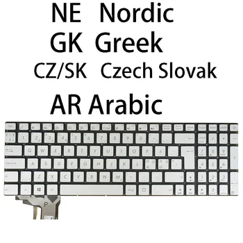 Nórdicos, gregos checa, eslovaca Teclado árabe Para Asus N551JB N551JK N551JM N551JQ N551JW N551JX N551VW N551ZU N552VW N552VX Retroiluminado