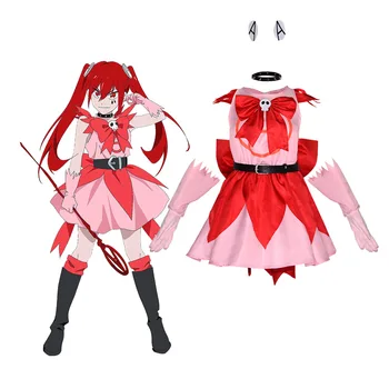 Anime Mahou Shoujo Mágico Destruidores De Cosplay Traje Anarquia Vestido Vermelho Uniforme Festa De Halloween Headwear Cinto Luvas Prop Terno