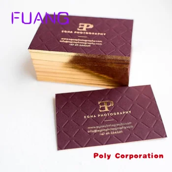 Personalizado de luxo folha de ouro de papel reciclado cartão de visita impressão com ouro fronteira / edge