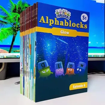 Novo Numberblocks Alphablocks Digital Blocos de Construção de Linhas de crianças, Crianças de Educação infantil na Aprendizagem de inglês, Livro de imagens