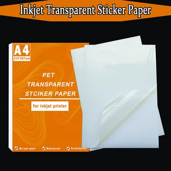 A4 a Jato de tinta Transparente Auto-Adesivo de Impressão de Papel Impermeável, à prova de riscos Translúcido Camada de 85 Micron animal de ESTIMAÇÃO Etiqueta adesiva