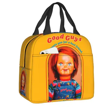 Chucky Retro Filmes Isolados de Sacos de Almoço para o Acampamento de Boa Viagem Caras Jogo Estanque Térmica Cooler Caixa de Bento Mulheres Crianças