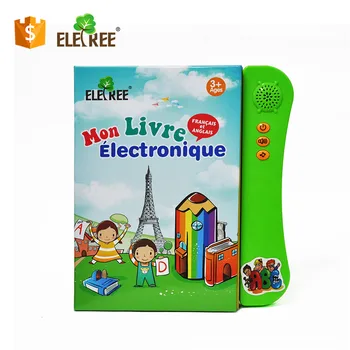 Crianças quebra-cabeça de inglês, francês ponto de leitura de áudio de parede gráfico bilíngüe de educação infantil do livro dedo ponto de leitura