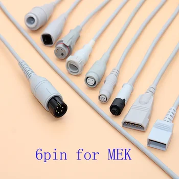 Compatível MEK 6pin para Argônio/Medex/PS/Edward/BD/Abbott/PVB/Utah IBP sensor adaptador de cabo do tronco para o transdutor de pressão.