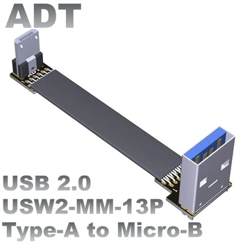 ADT-Ligação USB2.0 macho para macho televisão linha de extensão de fio de Um macho para micro-B casal do cotovelo
